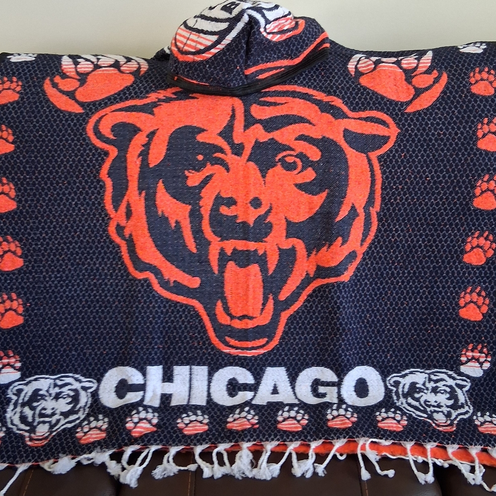 Chicago Bears Hooded Poncho